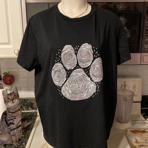 P womens Shein black stretch short sleeve plus size t shirt 2XL.  EUC